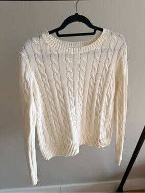 Joe Fresh Cream Cable Knit Crewneck Sweater